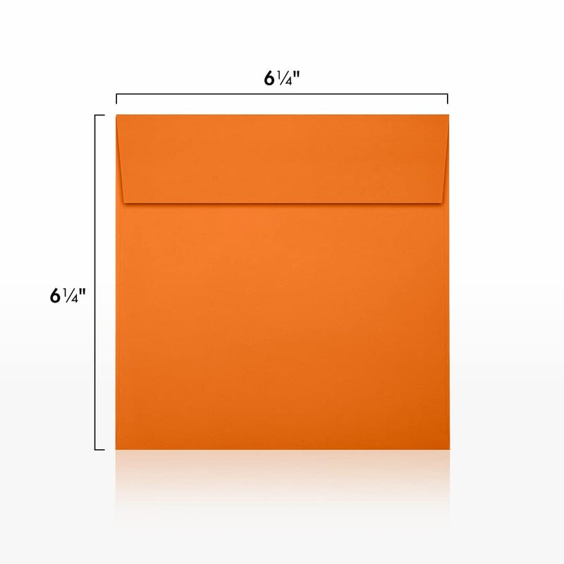 LUXPaper Square Invitation Envelopes | Peel & Press | 6 1/2" x 6 1/2" | Mandarin Orange | 80lb. Text | 50 Qty - Image 3